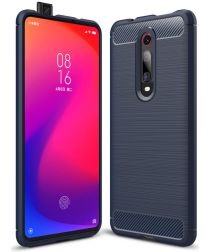 Geen Xiaomi Mi 9T Geborsteld TPU Hoesje Blauw