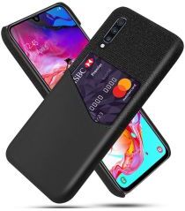 Geen Samsung Galaxy A70 Back Cover met Kaarthouder Zwart