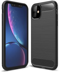 Selected by GSMpunt.nl Apple iPhone 11 Geborsteld TPU Hoesje Zwart