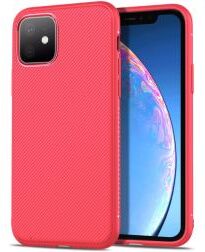 Selected by GSMpunt.nl Apple iPhone 11 Twill Slim Texture TPU Hoesje Rood