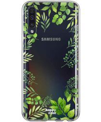 HappyCase Samsung Galaxy A70 Flexibel TPU Hoesje Leaves Print
