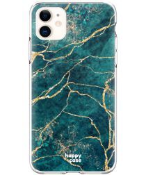 HappyCase Apple iPhone 11 Hoesje Flexibel TPU Aqua Marmer Print