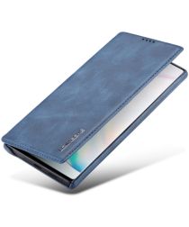 LC.IMEEKE Samsung Galaxy Note 10 Plus Retro Portemonnee Bookcase Hoesje Blauw