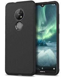 Geen Nokia 6.2 / 7.2 Twill Slim Texture TPU Hoesje Zwart