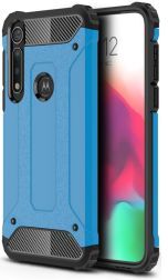 Geen Motorola Moto G8 Plus Hybride Hoesje Blauw