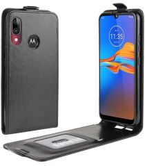 Geen Motorola Moto E6s / E6 Plus Verticaal Flip Hoesje Zwart