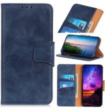 Geen Xiaomi Redmi Note 8T Crazy Horse Leren Portemonnee Hoesje Blauw