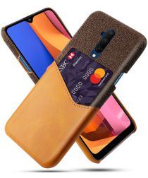 Geen OnePlus 7T Pro Kunststoffen Back Cover met Kaartsleuf Bruin