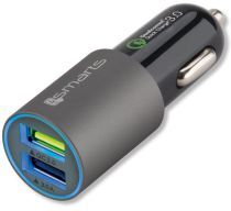 4Smarts Quick Charge 3.0 Auto Oplader Matte Grijs