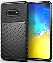 Geen Samsung Galaxy S10e Twill Thunder Texture Back Cover Zwart