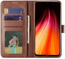 LC.IMEEKE Xiaomi Redmi Note 8 Portemonnee Met Stand Bookcase Hoesje Bruin