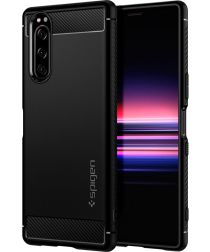 Spigen Rugged Armor Sony Xperia 5 Hoesje Zwart