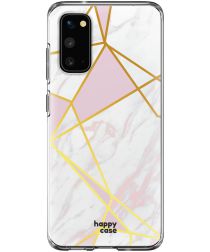 HappyCase Samsung Galaxy S20 Hoesje Flexibel TPU Roze Marmer Print