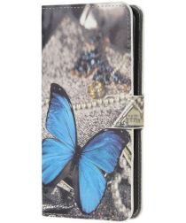 Geen Samsung Galaxy S20 Hoesje Wallet Book Case Kunst Leer Print Vlinder