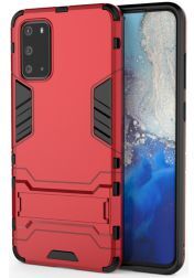 Geen Samsung Galaxy S20 Hoesje Shock Proof Back Cover Met Kickstand Rood