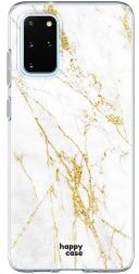 HappyCase Samsung S20 Plus Hoesje Flexibel TPU Wit Marmer Print