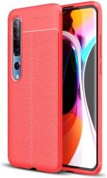 Geen Xiaomi Mi 10 (Pro) Hoesje TPU Leer Design Rood