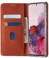 LC.IMEEKE Samsung Galaxy S20 Plus Hoesje Wallet Bookcase Kunstleer Bruin