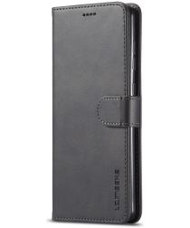 LC.IMEEKE Samsung Galaxy A51 Retro Book Case Portemonnee Hoesje Zwart