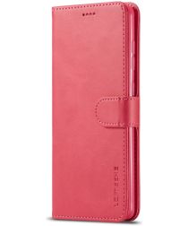LC.IMEEKE Samsung Galaxy A51 Retro Book Case Portemonnee Hoesje Roze