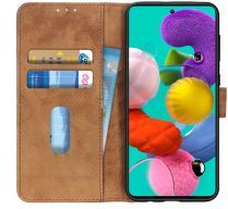 Geen Samsung Galaxy A51 Hoesje Wallet Bookcase Leer Shell Bruin