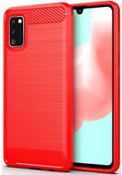 Selected by GSMpunt.nl Samsung Galaxy A41 Geborsteld TPU Hoesje Rood