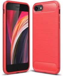 Selected by GSMpunt.nl Apple iPhone SE (2020) Hoesje Geborsteld TPU Flexibel Rood