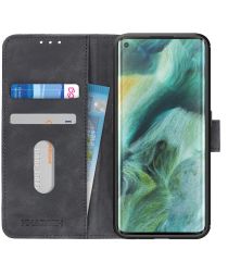 Khazneh Oppo Find X2 Pro Hoesje Vintage Wallet Zwart