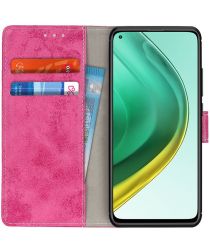 Geen OnePlus 8 Pro Vintage Portemonnee Stand Hoesje Roze