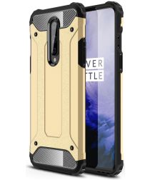 Geen OnePlus 8 Hoesje Shock Proof Hybride Back Cover Goud