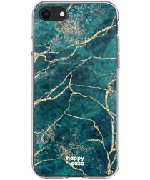 HappyCase Apple iPhone SE 2020 Hoesje Flexibel TPU Aqua Marmer Print