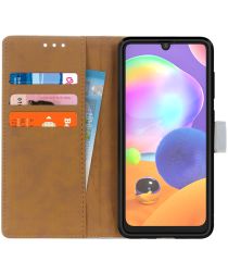 Geen Samsung Galaxy A31 Hoesje Portemonnee Book Case Kunstleer Zwart