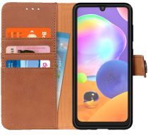 KHAZNEH Samsung Galaxy A31 Hoesje Portemonnee Book Case Bruin