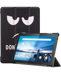 Geen Lenovo Tab M10 HD Gen 1 Hoes Tri-Fold Book Case Do Not Touch Me Print