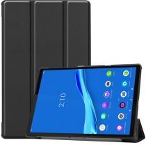 Geen Lenovo Tab M10 Plus / FHD Plus Hoes Book Case Tri-Fold Zwart