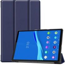 Geen Lenovo Tab M10 Plus / FHD Plus Hoes Book Case Tri-Fold Blauw