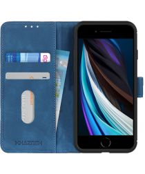 KHAZNEH Apple iPhone 7/8/SE 2020 Hoesje Retro Wallet Book Case Blauw