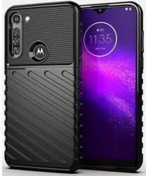 Geen Motorola Moto G8 Power Twill Thunder Texture Back Cover Zwart