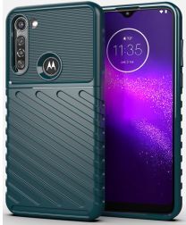 Geen Motorola Moto G8 Power Twill Thunder Texture Back Cover Groen