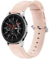 Geen Universeel Smartwatch 20MM Bandje Echt Leer met RVS Gespsluiting Roze