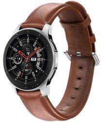 Geen Universeel Smartwatch 46MM Bandje Echt Leer met RVS Gespsluiting Bruin