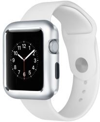 Geen Apple Watch 41MM / 40MM / 38MM Hoesje Metaal Frame met Magneetsluiting Zilver