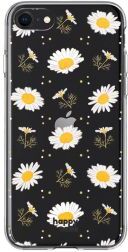 HappyCase Apple iPhone 8 Flexibel TPU Hoesje Bloemen Print