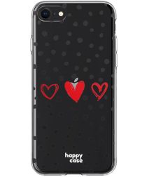 HappyCase Apple iPhone 8 Flexibel TPU Hoesje Stip Hartjes Print