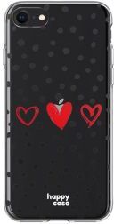 HappyCase Apple iPhone SE 2020 Hoesje Flexibel TPU Stip Hartjes Print