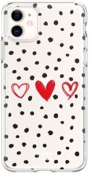 HappyCase Apple iPhone 11 Hoesje Flexibel TPU Stip Hartjes Print