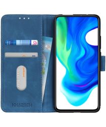 KHAZNEH Xiaomi Poco F2 Pro Hoesje Retro Wallet Book Case Blauw