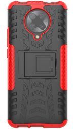 Geen Xiaomi Poco F2 Pro Robuust Hybride Hoesje Rood