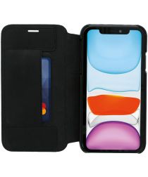 Minim Apple iPhone 11 Hoesje Echt Leer Book Case Zwart