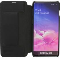 Minim Samsung Galaxy S10 Hoesje Echt Leer Book Case Zwart